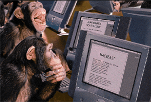 Monkeys putting together a website
